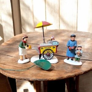 Department 56 Heritage Village Collection Hot Dog Vendor Set of 3 #5886-6 Mint